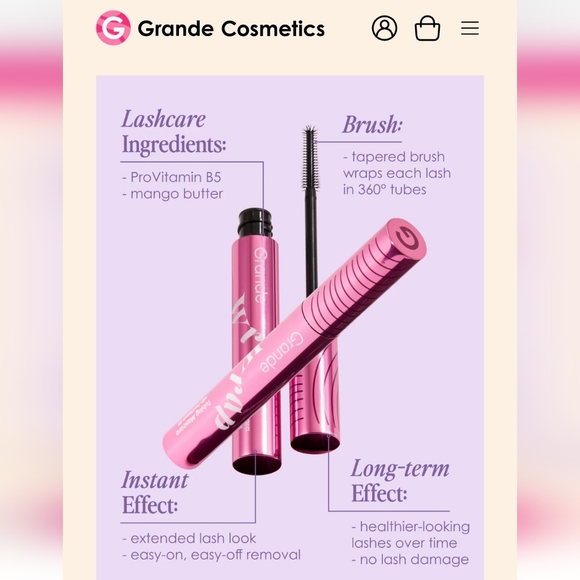 2 NWT Tubes Grande Wrap Mascara - Brand New Factory Sealed 4ml each - Picture 13 of 13